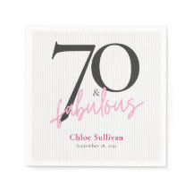 70 & Fantastisk Rosa Skript Födelsedagsfest