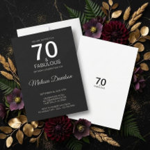 70 & fantastisk svart elegant inbjudan