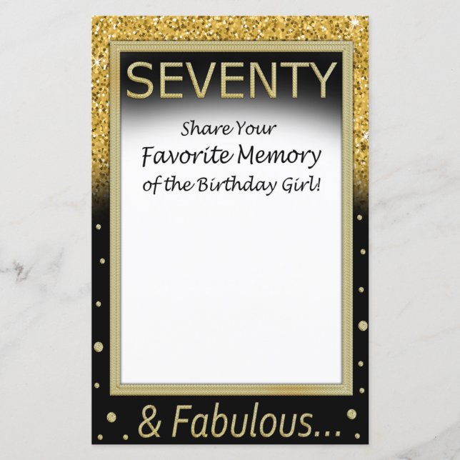 70-favoritminne för födelsedagsflickan (Framsida)