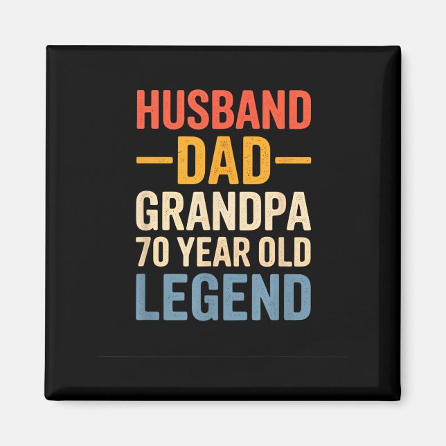 70 Gamla Legend Make Husse Pappa Konstverk Magnet (Framsidan)