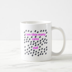 70 gammala katthuvud kaffemugg