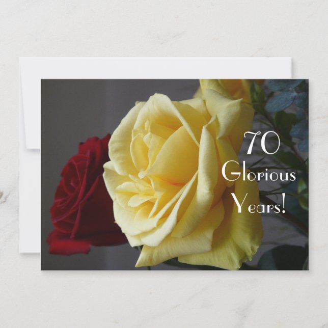 70 GloriousYears!-Birthday/Two Rosor-with Quote Inbjudningar (Framsida)