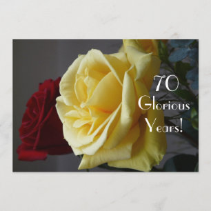 70 GloriousYears!-Birthday/Two Rosor-with Quote Inbjudningar