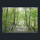70 härliga år! - Födelsedag Skogen överbryggar Inbjudningar<br><div class="desc">Detta älskvärt beskådar av en överbrygga som leder in i en grön skog, är den perfekta bakgrunden för denna speciella födelsedaginbjudan för någon den 70th födelsedagen. Naturligtvis är texten fullständigt anpassadet (spelar ingen roll ålder som du önskar), och du kan fylla baksidaen av inbjudan med allt ditt personligt specificerar. Ändra...</div>