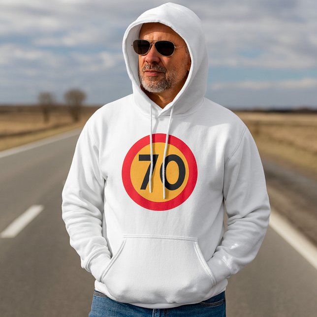 70 Hastighetsbegränsande vägtrafikskylt Hoodie (Skapare uppladdad)
