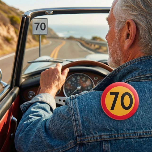 70 Hastighetsbegränsning Vägtrafikskylt Knapp (Skapare uppladdad)