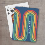 70 Inspired Line Art Blue Red Orange Gult Arch Casinokort<br><div class="desc">En bohemisk kurvformad utformning med en stripe mönster och cirkelformade former i färg,  orange och tegelrött solnedgång. En fet men minimal design med valfritt område att lägga till text.</div>
