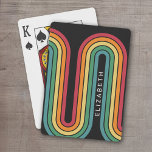 70 Inspired Line Art Blue Red Orange Gult Arch Casinokort<br><div class="desc">En bohemisk kurvformad utformning med en stripe mönster och cirkelformade former i färg,  orange och tegelrött solnedgång. En fet men minimal design med valfritt område att lägga till text.</div>