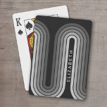 70 Inspired Line Art Shades of Grått and Black Casinokort<br><div class="desc">En bohemisk kurvformad design med en stripe mönster och cirkelformade former i svart och grått färg. En fet men minimal design med valfritt område att lägga till text.</div>