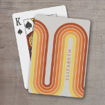70 Inspired Line Art Sunset Red Orange Gult Arch Casinokort<br><div class="desc">En bohemisk kurvformad utformning med en stripe mönster och cirkelformade former i färg,  orange och tegelrött solnedgång. En fet men minimal design med valfritt område att lägga till text.</div>