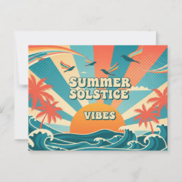 70-inspirerad retro Summer Solstice Vykort