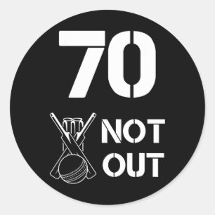 70 inte slut Senior Cricket Legend Milestone Sport Runt Klistermärke
