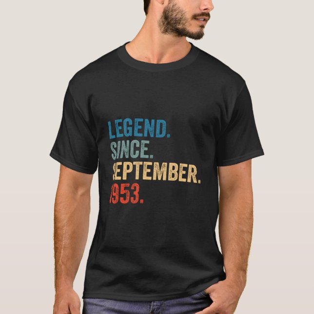 70 Legend Since September 1953 70Th T Shirt (Framsida)