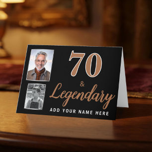 70 & Legendariska 2 Bilder 70-årsdagskort Kort