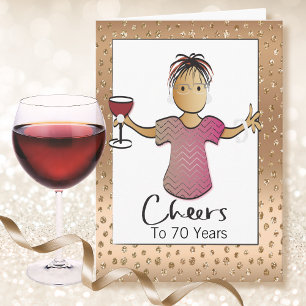 70 och Fabulös Gnistra Kvinnor Tecknad Födelsedag Kort