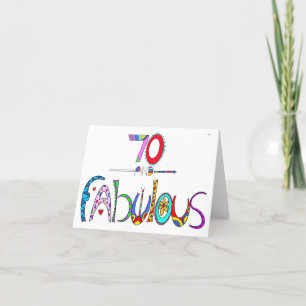 70- och Fabulous Birthday Greeting Card Tack Kort