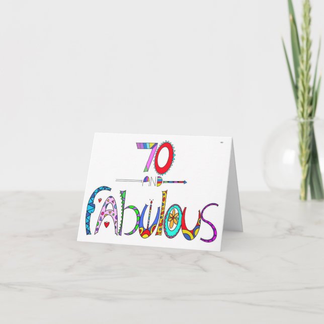 70- och Fabulous Birthday Greeting Card Tack Kort (Framsida)