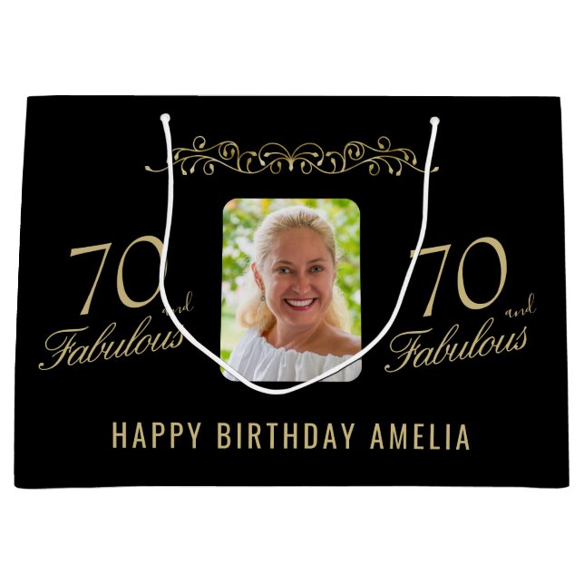70 och Fabulous Black Ornament 70:e födelsedagsfot (Framsidan)