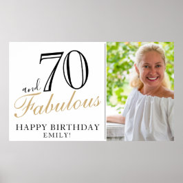 70 och Fabulous Elegant 70:e födelsedagsfoto Poster