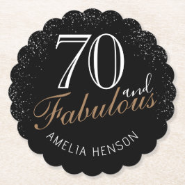 70 och Fabulous Elegant Black 70 Birthday Underlägg Papper