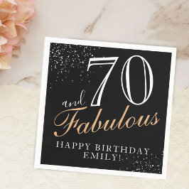 70 och Fabulous Elegant Black Script 70:e födelsed Pappersservett
