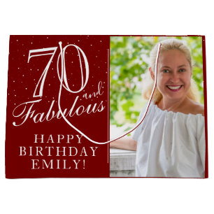 70 och Fabulous Elegant Red 70 Birthday Photo
