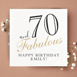 70 och Fabulous Elegant Script 70:e födelsedagen Pappersservett