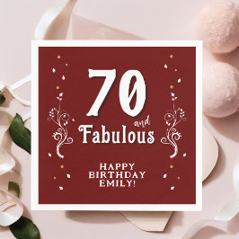 70 och Fabulous Foliage Red 70 Birthday Pappersservett