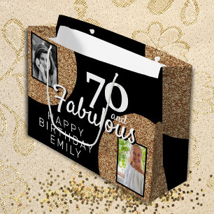 70 och Fabulous Guld Glitter 2 Foto 70:e födelseda