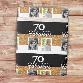 70 och Fabulous Guld Glitter 2 Foto 70:e födelseda Presentpapper