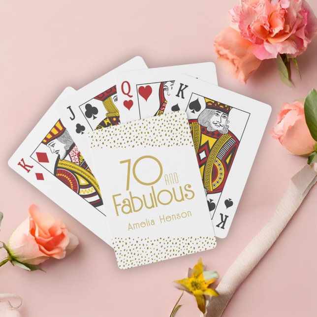 70 och Fabulous Guld Glitter 70:e födelsedagen Casinokort (Skapare uppladdad)