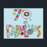 70 och Fabulous Lycklig 70:e födelsedagen Kort<br><div class="desc">70 och Fabulous 70:e födelsedagsinbjudan.</div>