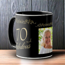 70 och Fabulous Ornament 70 Birthday Photo Mugg