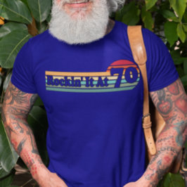 70 och Fabulous Vintage - Retro Sunset Birthday T Shirt