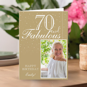 70 och fantastisk elegant 70-års födelsedagsfoto kort