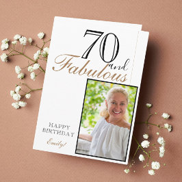 70 och fantastisk elegant 70-årsfödelsedagsfoto kort