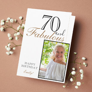 70 och fantastisk elegant 70-årsfödelsedagsfoto kort