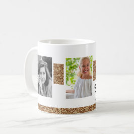 70 och fantastisk guldglitter 2 foto 70-årsdag kaffemugg