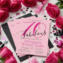 70 och fantastisk rosa svart 70-årsdag