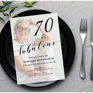 70 och fantastisk sextioårs födelsedagsfoto manus  inbjudningar