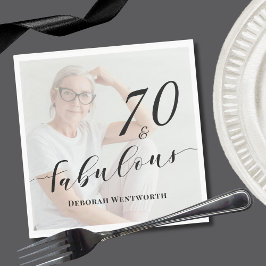 70 och fantastisk Sjuttio Födelsedagsmanus Foto Pappersservett