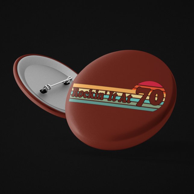 70 och Proud Retro Sunset Badge of Life Knapp (Skapare uppladdad)