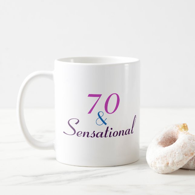 70 och Sensational 70 Birthday Classy Gift Kaffemugg (Med munk)