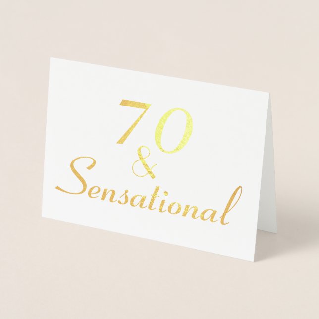 70 och Sensational 70 Birthday Personalize Folierat Kort (Framsida)