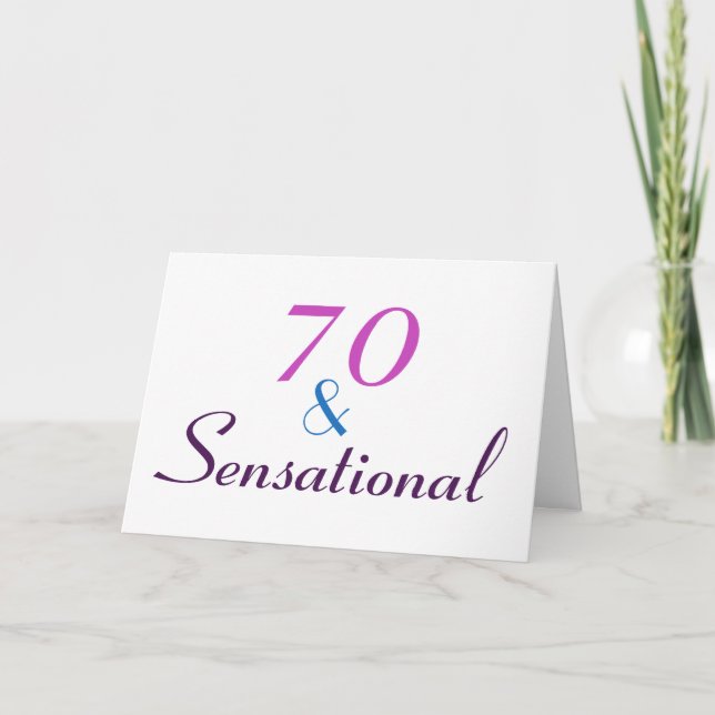 70 och Sensational Personalize 70 th Birthday Card Kort (Framsida)