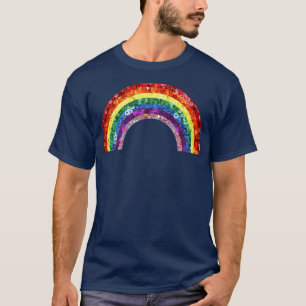 70:s 80:e Vibe Rainbow Retro Vintage Sequin T Shirt
