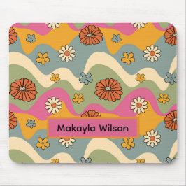70:s Inspired Retro Blommigt Print Mouse Pad Musmatta