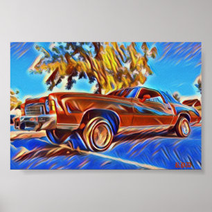 70:s nedre schvrolet Monte Carlo Low Rider Art Poster