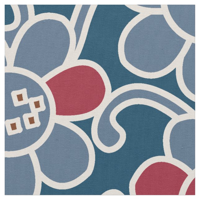 70:s populära blomsterflotta och röda väv tyg (Närbild)