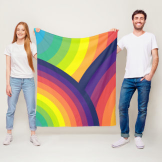 70:s Rainbow Mönster Fleece Blanket